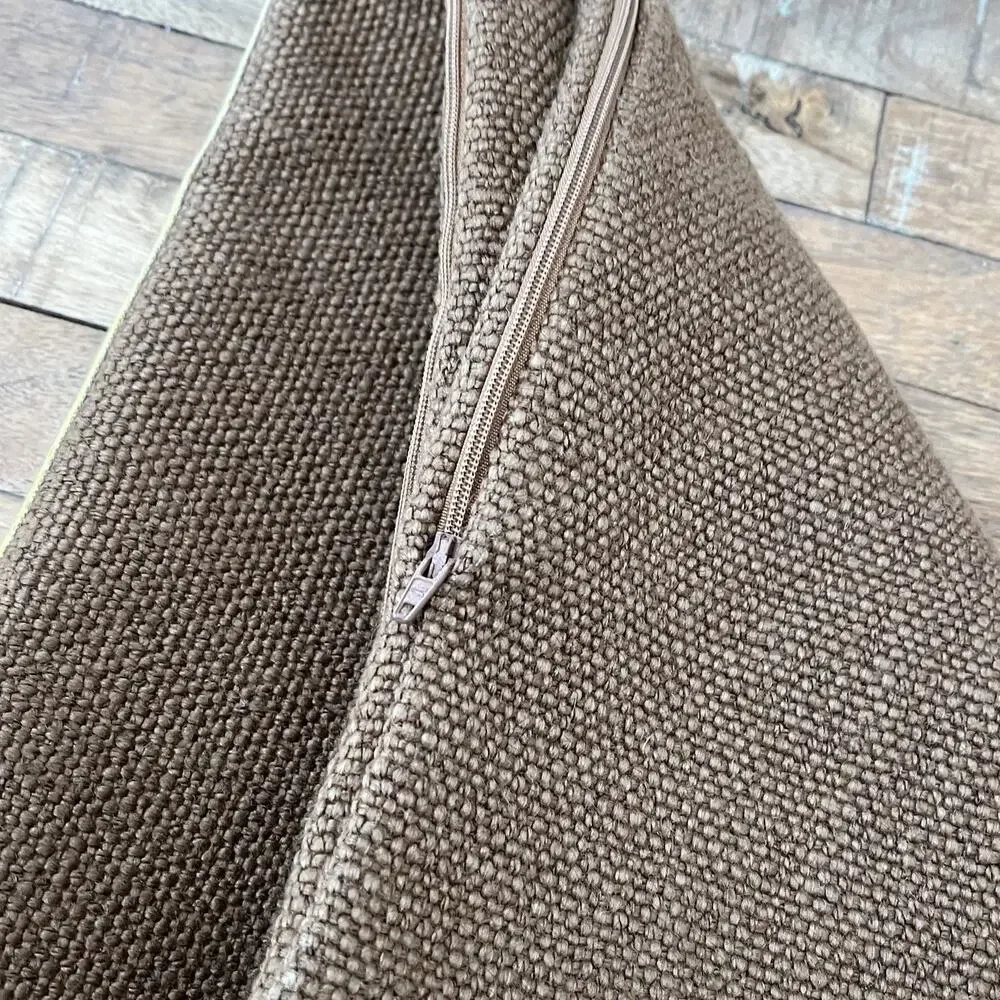 Libeco Striped Pillow Cover 15 in x 30 in Linen Wool Blend Brown